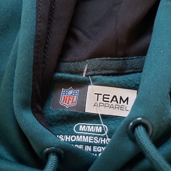 Philadelphia Eagles NFL Team Apparel Sz Medium Mens Green Spellout Hoodie Pocket - Picture 3 of 5